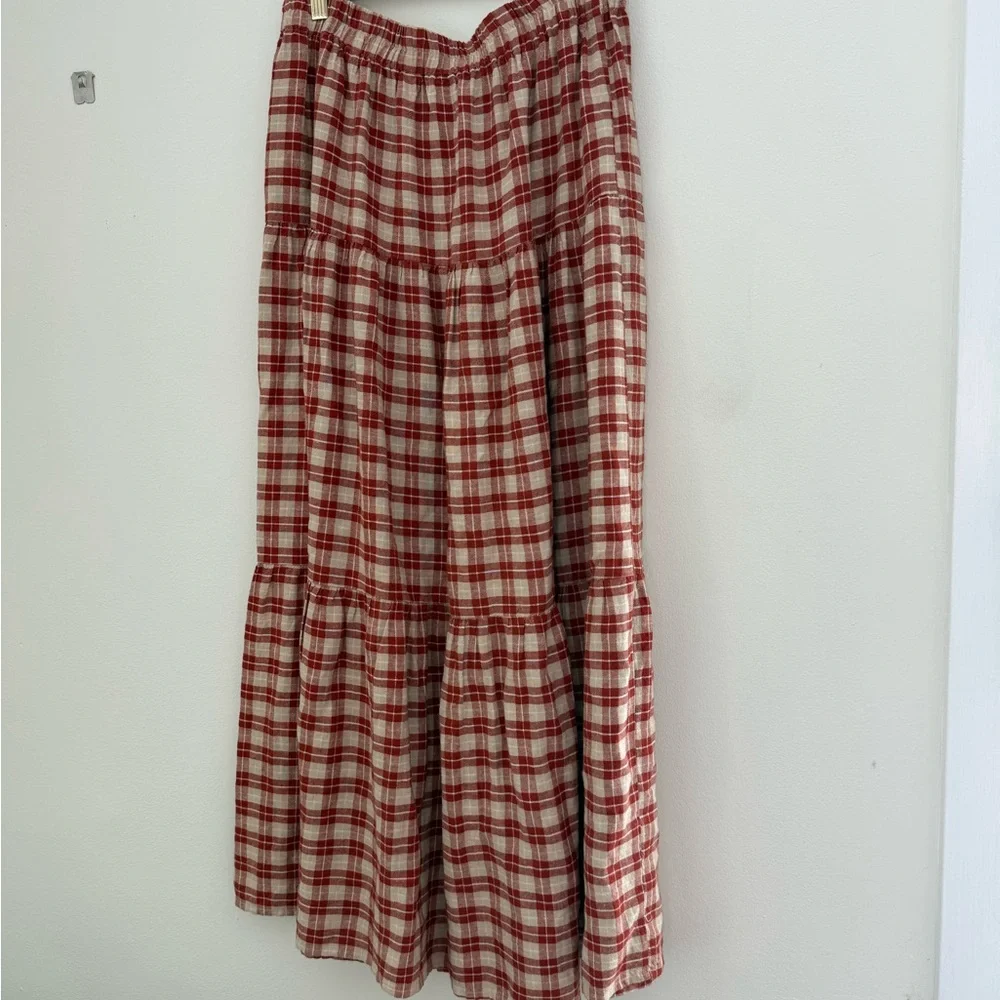 Rylee & Cru Heidi Midi Skirt in Red Plaid - Picture 5 of 5